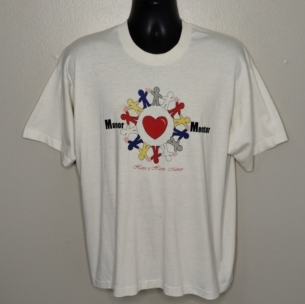 Vtg 90s Manor Texas Mentor Adult XL T-shirt Single Stitch Crew Neck Tee FOTL